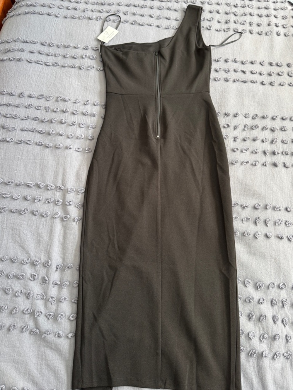 Women's Black One-Shoulder Midi Dress - Picture 5 of 7
